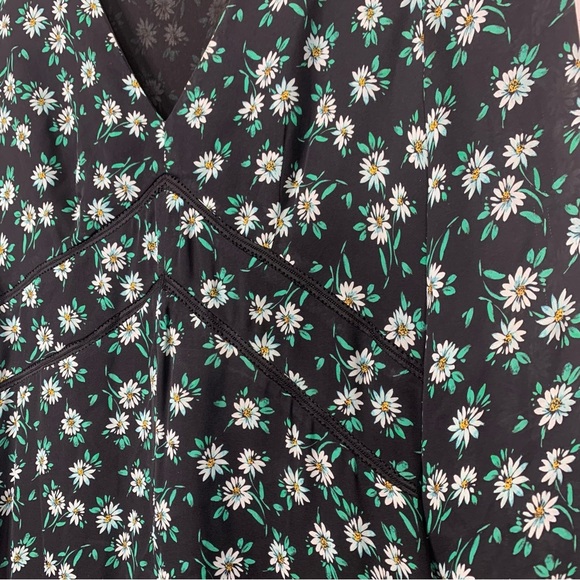 Intermix Long Midi Silk Deep VNeck Floral Dress Size 6 - Picture 4 of 15